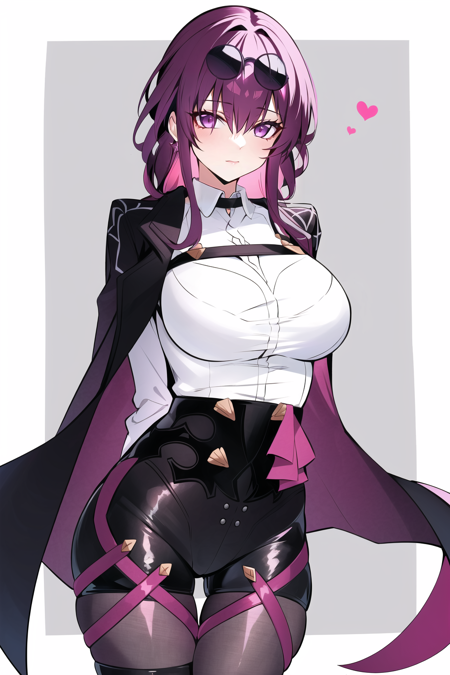 3978532348-914305521-kafka _(honkai_ star rail_) , 1girl, ass visible through thighs, black jacket, blush, breasts, eyewear on head, arms behind back.png